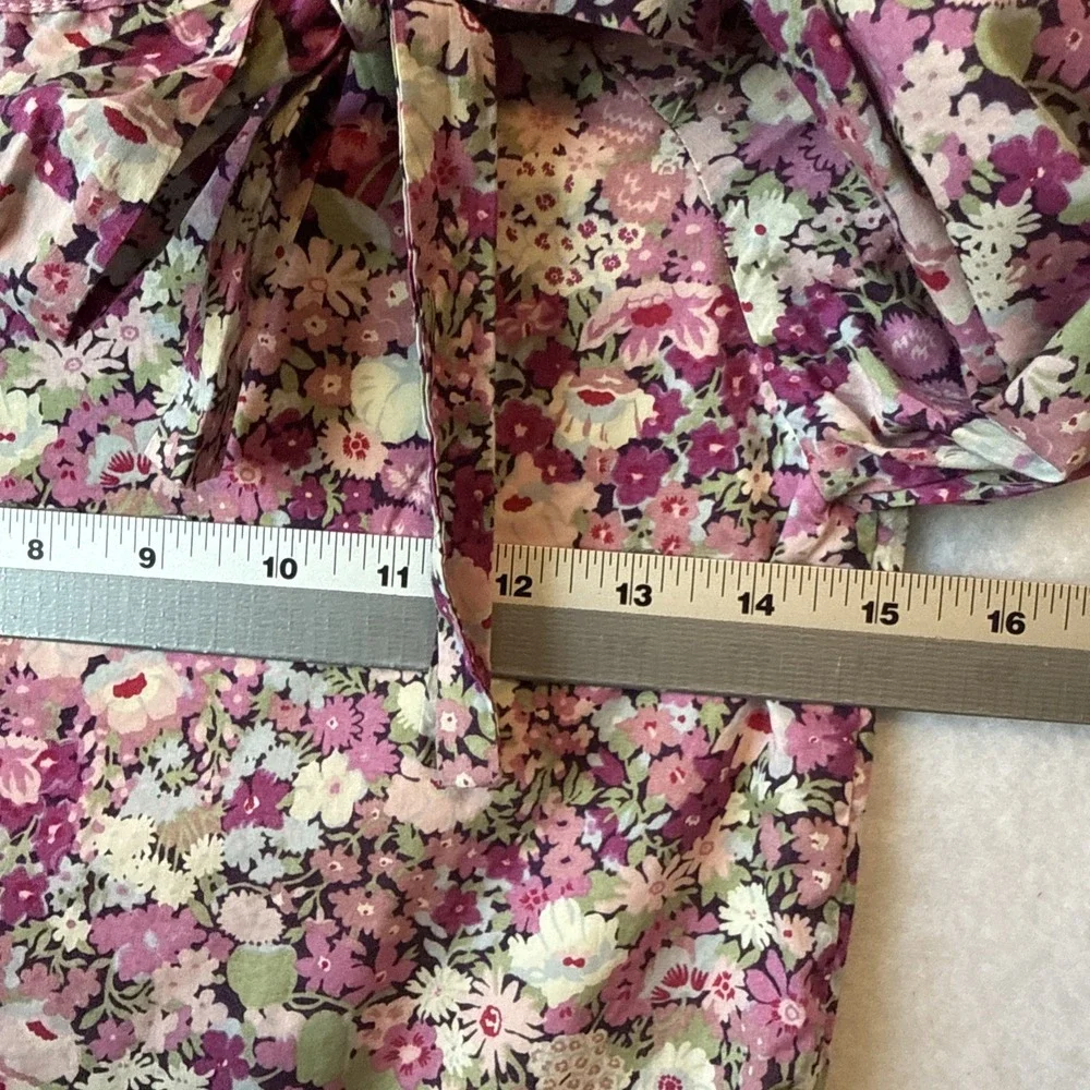 CZ by Carolina Zapf Pink Floral Bow‎ Drop Waist 100% Cotton Dress 6Y Cottagecore